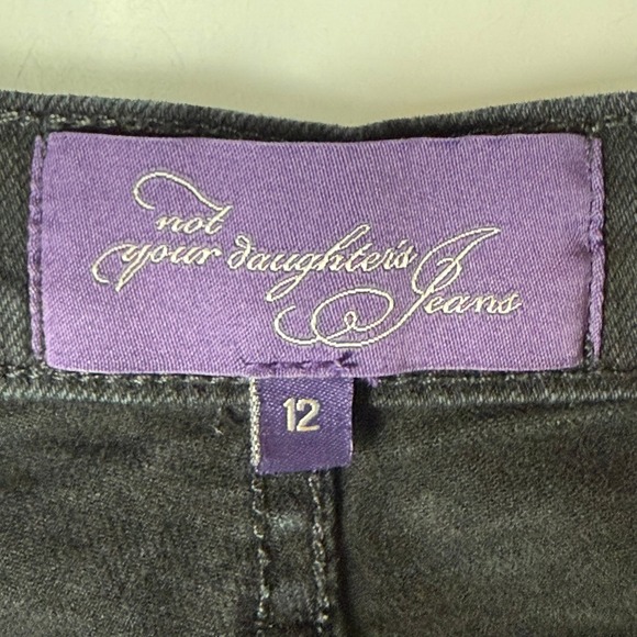 NYDJ Jeans Womens 12 Black Denim Bootcut Lift Tuck Tech High Rise Slimming Panel - Picture 6 of 16